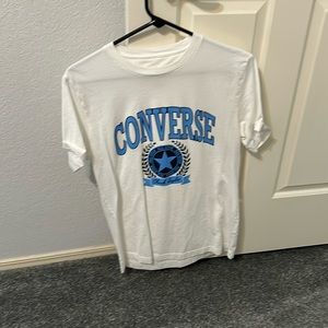 White and blue converse T-shirt